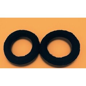 2 Mata Ortiz Pottery Olla Rings Hand Made Mexican Clay Black Yarn Mexico 3 .5"